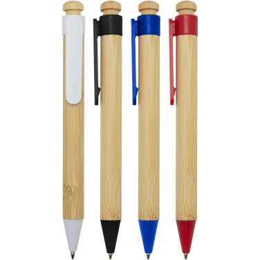 Logotrade promotional gift picture of: Rattan bamboo and recycled plastic ballpoint pen (black ink)