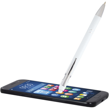 Logo trade promotional items image of: Kish ballpoint pen with silver finish (black ink)