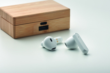 Logotrade promotional giveaways photo of: TWS earbuds in bamboo case