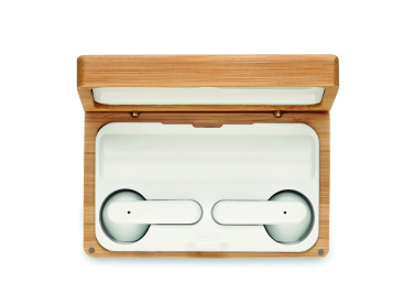 Logotrade promotional merchandise image of: TWS earbuds in bamboo case