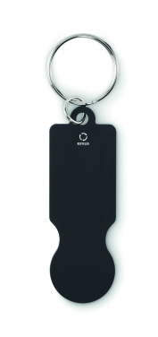 Logo trade promotional gift photo of: Key ring with trolley token