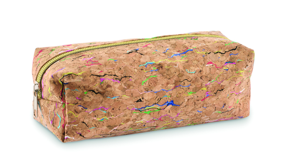 Logo trade advertising product photo of: Coloured cork pencil case