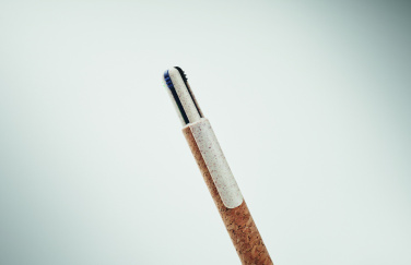 Logotrade promotional item picture of: Cork 4-colour ink ball pen