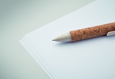 Logotrade advertising product image of: Cork 4-colour ink ball pen
