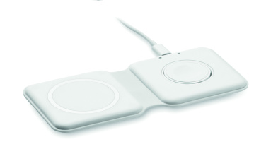 Logo trade promotional giveaway photo of: 2 in 1 foldable charger 15W