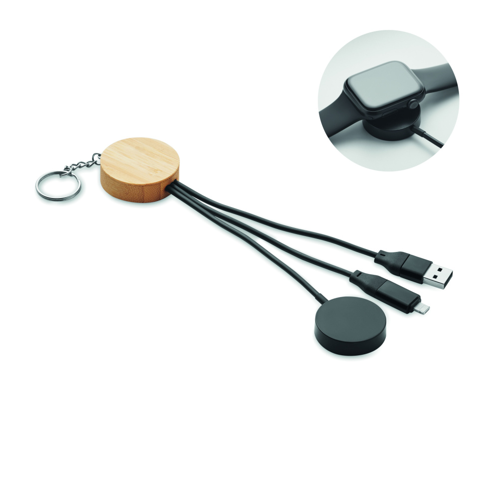 Logo trade advertising products image of: Key ring with 4 in 1 60W cable