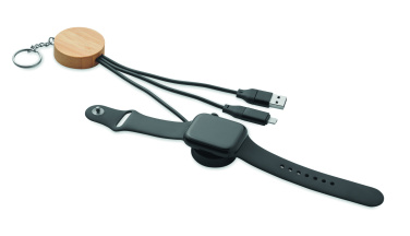 Logo trade promotional giveaways picture of: Key ring with 4 in 1 60W cable