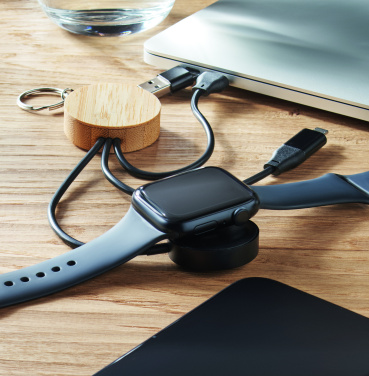 Logo trade promotional giveaways picture of: Key ring with 4 in 1 60W cable