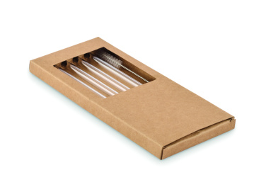 Logo trade advertising products picture of: 4 reusable glass straws