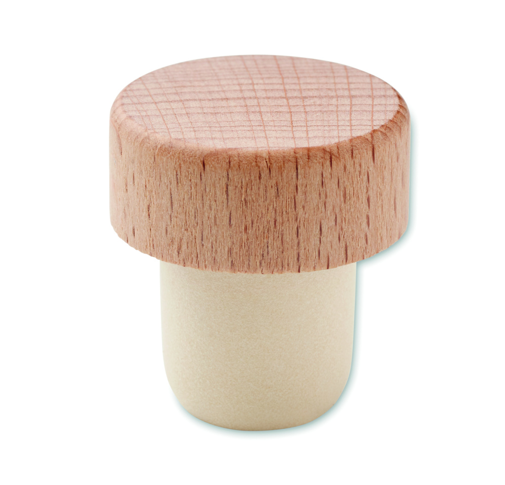 Logo trade promotional item photo of: Beech wood bottle stopper