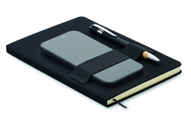 Logo trade promotional product photo of: A5 RPET notebook with pen