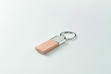 Logo trade promotional gifts image of: Key ring with rubber wood