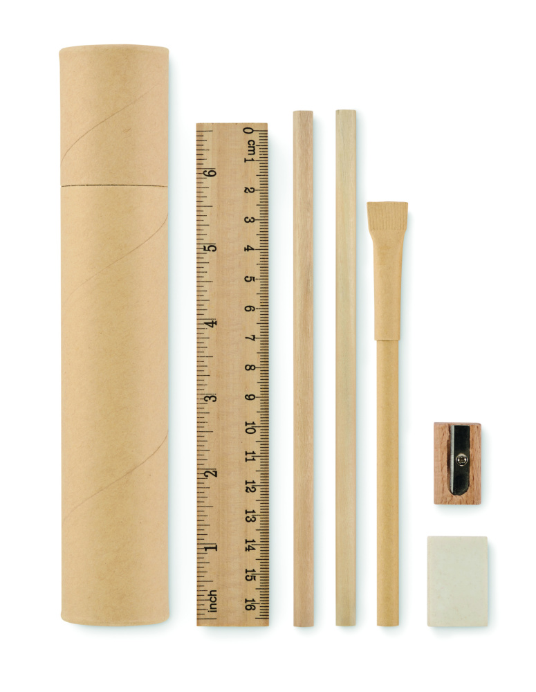 Logo trade promotional gifts image of: Paper tube stationery set
