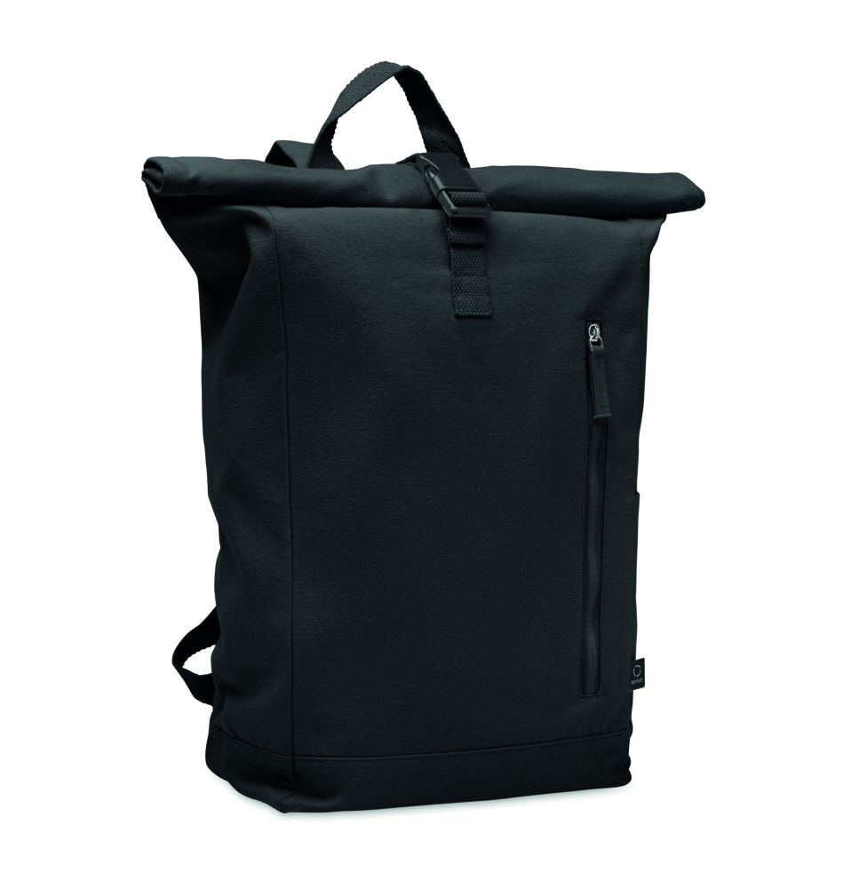 Logotrade promotional gift image of: Roll top backpack 390 gr/m²