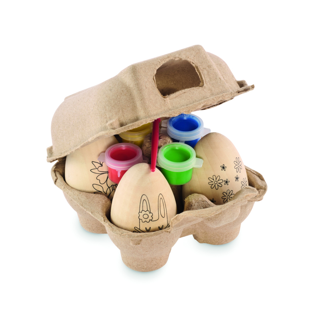 Logotrade advertising product image of: Wooden eggs painting set