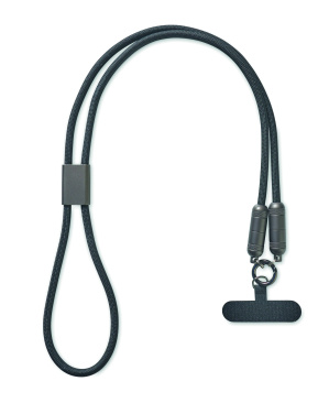 Logo trade promotional merchandise photo of: 60W phone holder lanyard cable