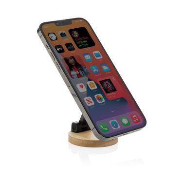 Logotrade advertising product picture of: Magmount RCS recycled plastic and bamboo phone stand