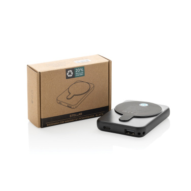 Logo trade promotional item photo of: Stellar RCS recycled plastic 5000 mah 5W magnetic powerbank