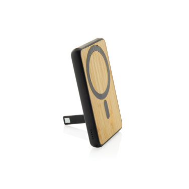 Logo trade promotional item photo of: Zen RCS rplastic 5000 mah 5W magnetic bamboo powerbank
