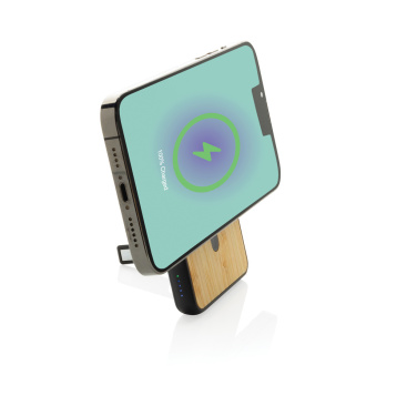 Logo trade promotional products picture of: Zen RCS rplastic 5000 mah 5W magnetic bamboo powerbank