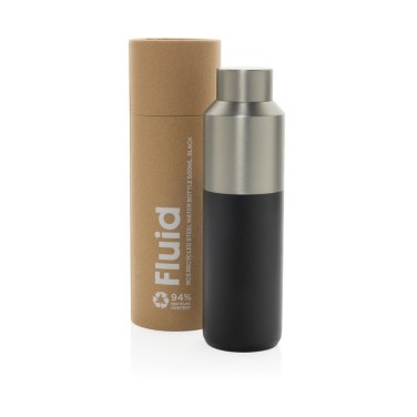Logo trade advertising products image of: Fluid RCS certified recycled steel water bottle 600ml