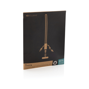 Logotrade promotional product image of: Terra RCS recycled PET phone cord with dual charge cable