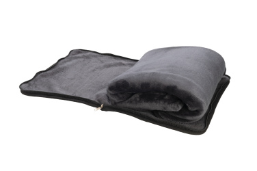 Logo trade promotional items image of: Blanket and pillow 2 in 1 AMIATA Schwarzwolf