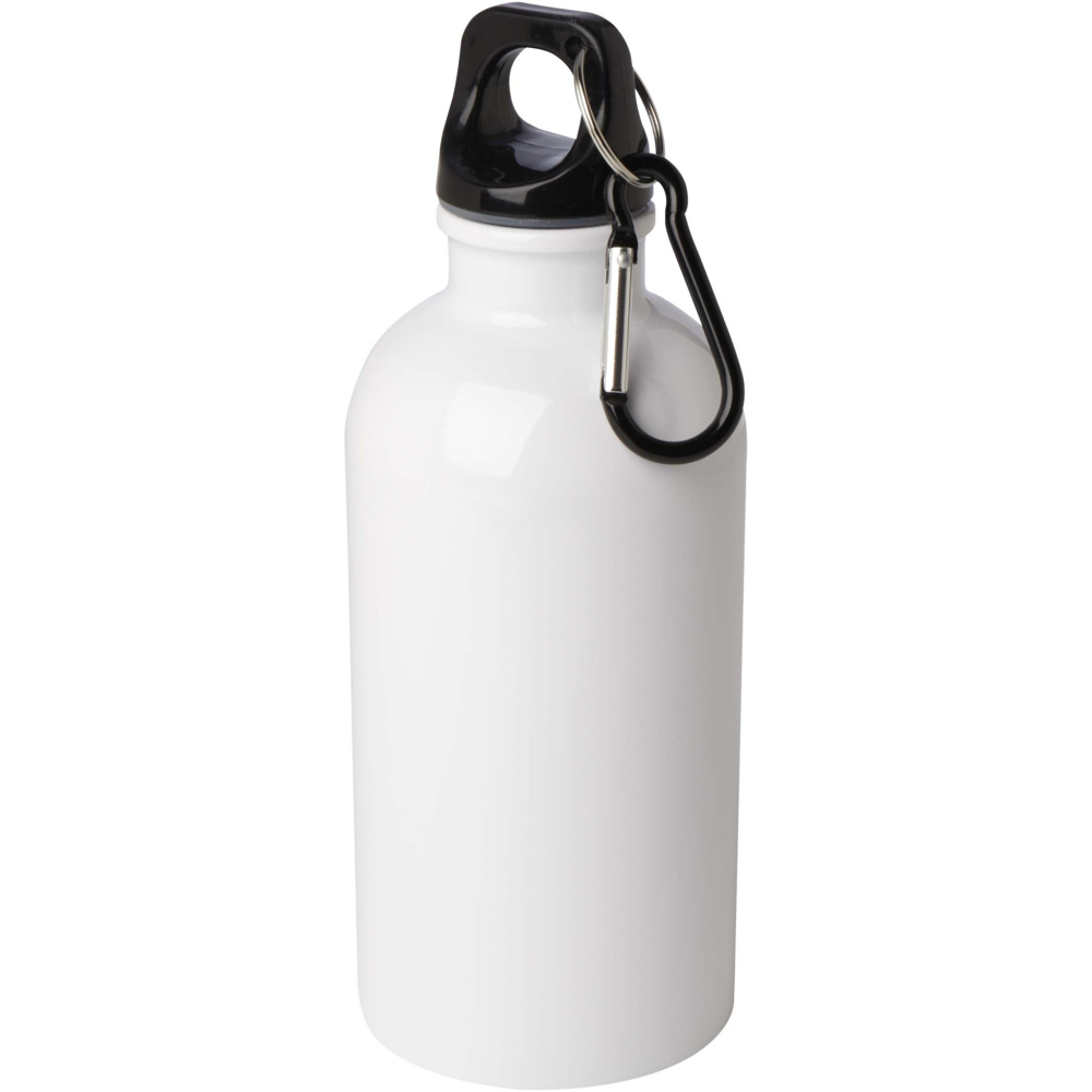Logo trade promotional merchandise picture of: Oregon 400 ml RCS certified single wall stainless steel water bottle with carabiner
