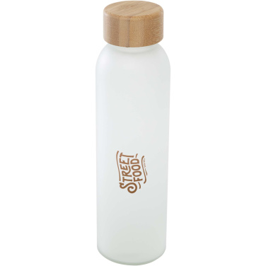 Logotrade promotional item picture of: Lume 500 ml matte soda lime glass bottle with bamboo lid