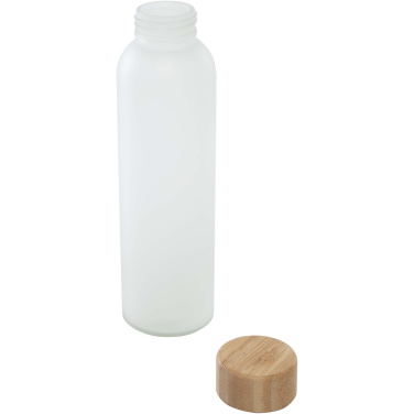 Logo trade promotional giveaways picture of: Lume 500 ml matte soda lime glass bottle with bamboo lid