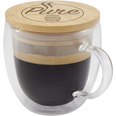 Logotrade promotional item image of: Lenora 250 ml glass cup with bamboo lid