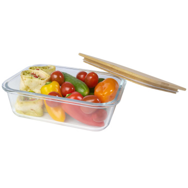 Logo trade promotional gift photo of: Roby glass lunch box with bamboo lid