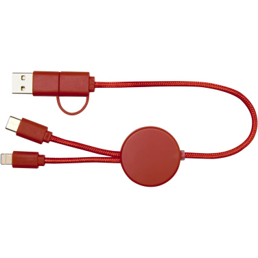 Logo trade promotional products picture of: Citala 5-in-1 recycled plastic 30 cm data sync and 27W fast charge cable