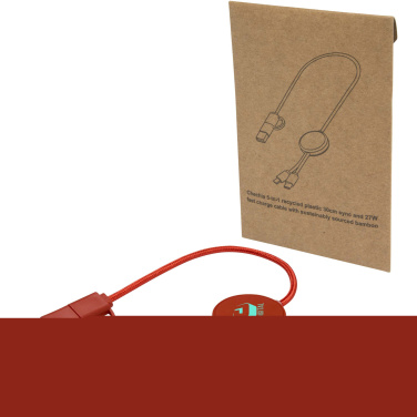 Logo trade promotional item photo of: Citala 5-in-1 recycled plastic 30 cm data sync and 27W fast charge cable