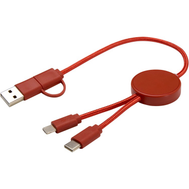 Logo trade promotional item photo of: Citala 5-in-1 recycled plastic 30 cm data sync and 27W fast charge cable