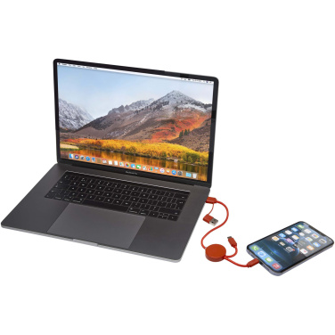 Logotrade promotional gift image of: Citala 5-in-1 recycled plastic 30 cm data sync and 27W fast charge cable