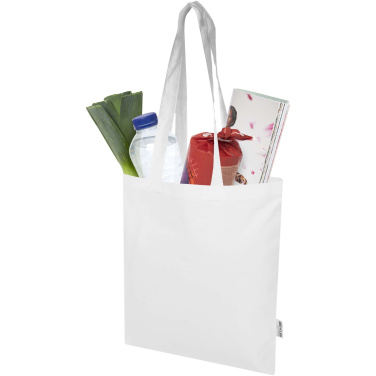 Logo trade promotional item photo of: Madras Blend 140 g/m² GRS recycled cotton tote bag 7L