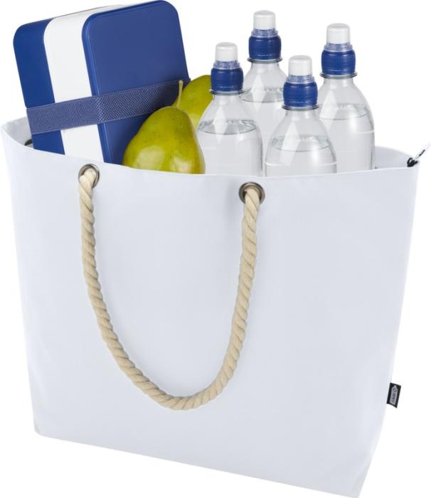 Logotrade promotional product picture of: Panama GRS recycled beach cooler tote bag with cord handles