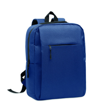 Logo trade advertising products image of: Slim 15 inch laptop backpack made of 600D RPET polyester with a 210D lining and customizable printing