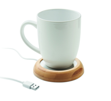 Logotrade promotional item picture of: Bamboo mug warmer with USB