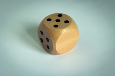 Logo trade promotional merchandise photo of: Schima wooden dice 5cm dia