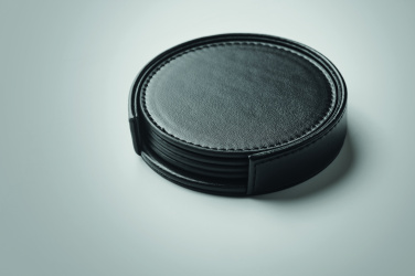 Logo trade advertising products picture of: Set of 4 PU coasters