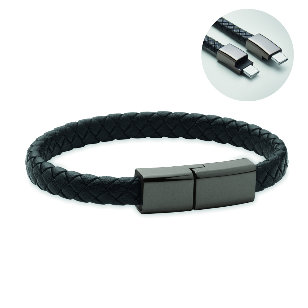 Logo trade promotional gifts picture of: Braided bracelet cable type-C