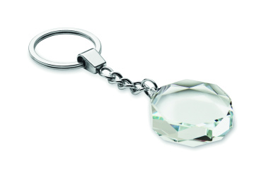Logo trade promotional gifts picture of: Glass round award key ring