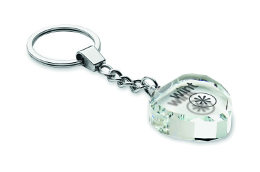 Logo trade advertising products image of: Glass heart award key ring