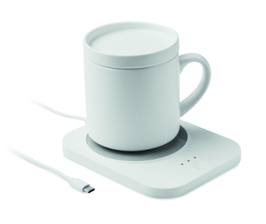 Logo trade business gifts image of: Wireless charger mug warmer set