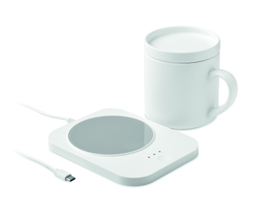 Logo trade business gift photo of: Wireless charger mug warmer set
