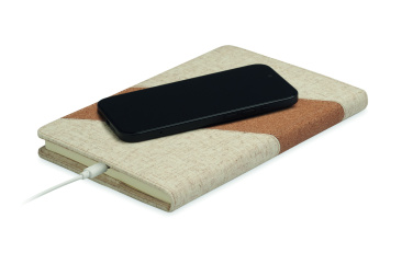 Logo trade advertising product photo of: A5 notebook with 15W charger