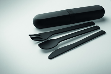 Logo trade promotional products image of: Cutlery set and case in PLA
