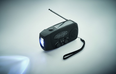 Logo trade promotional merchandise image of: Portable radio SOS with LED torch